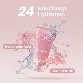 YURI YULI application brush spreading mask demonstrating easy, even application benefit