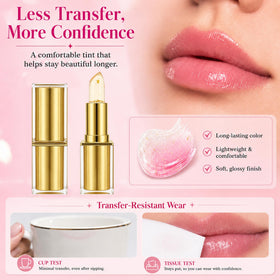 Yurisphere applied on model lips showing natural pink tint and moisturizing shine