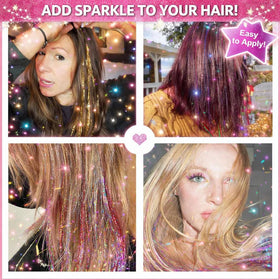 YUUYEE tinsel next to ruler showing 48-inch length for dramatic effect