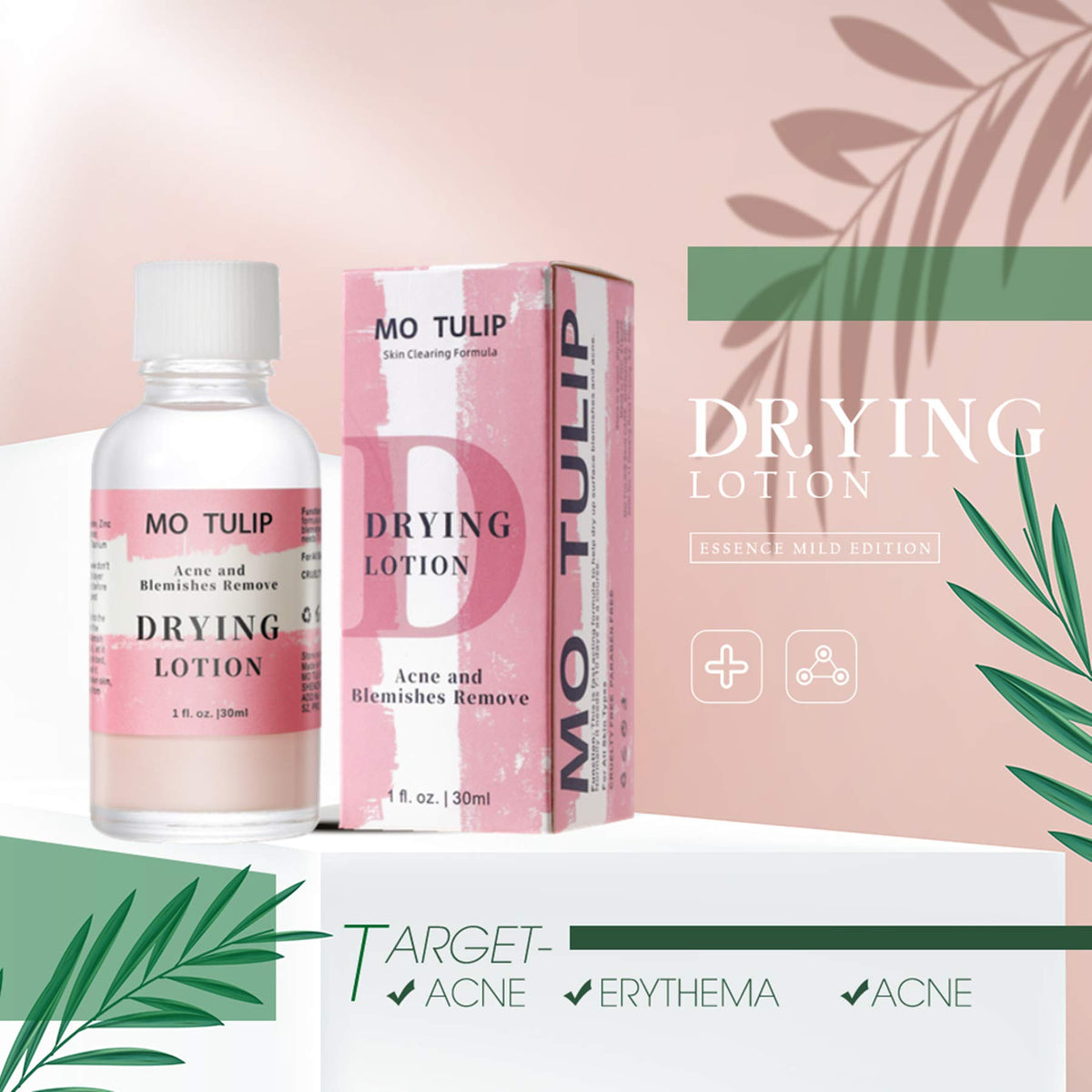 YUZAMOOR MO TULIP cotton swab applying spot lotion precisely to a blemish