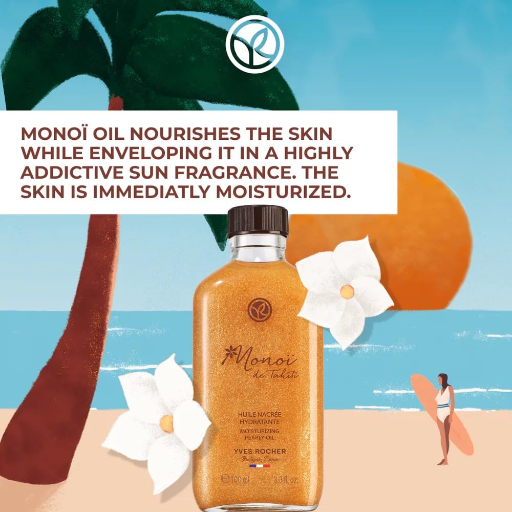 Yves Rocher oil cap open with drop dispensed, demonstrates controlled no-mess application