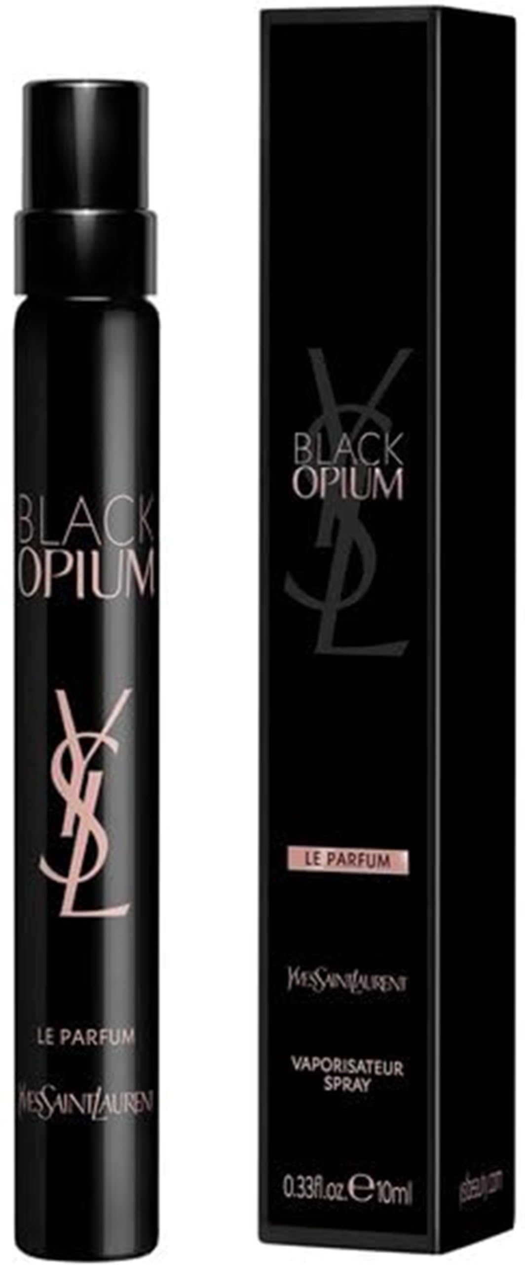 Yves Saint Laurent bottle in hand illustrating compact 0.33 oz travel convenience and portability benefit