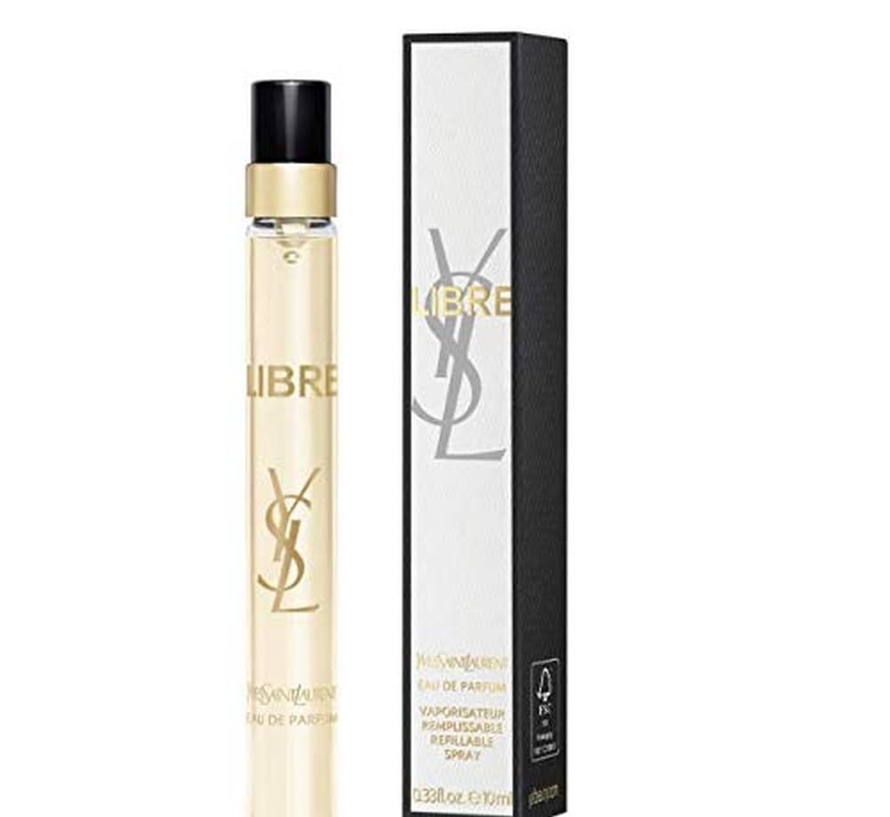 Yves Saint Laurent Libre 10 ml front view showing refillable travel spray and elegant label