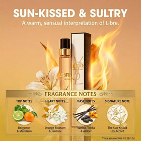 Yves Saint Laurent bottle staged with flowers to convey sunny floral warmth