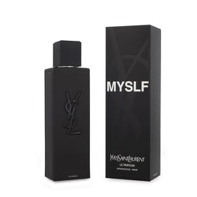 Yves Saint Laurent Myslf le Parfum front bottle showing luxurious refillable design and sleek finish