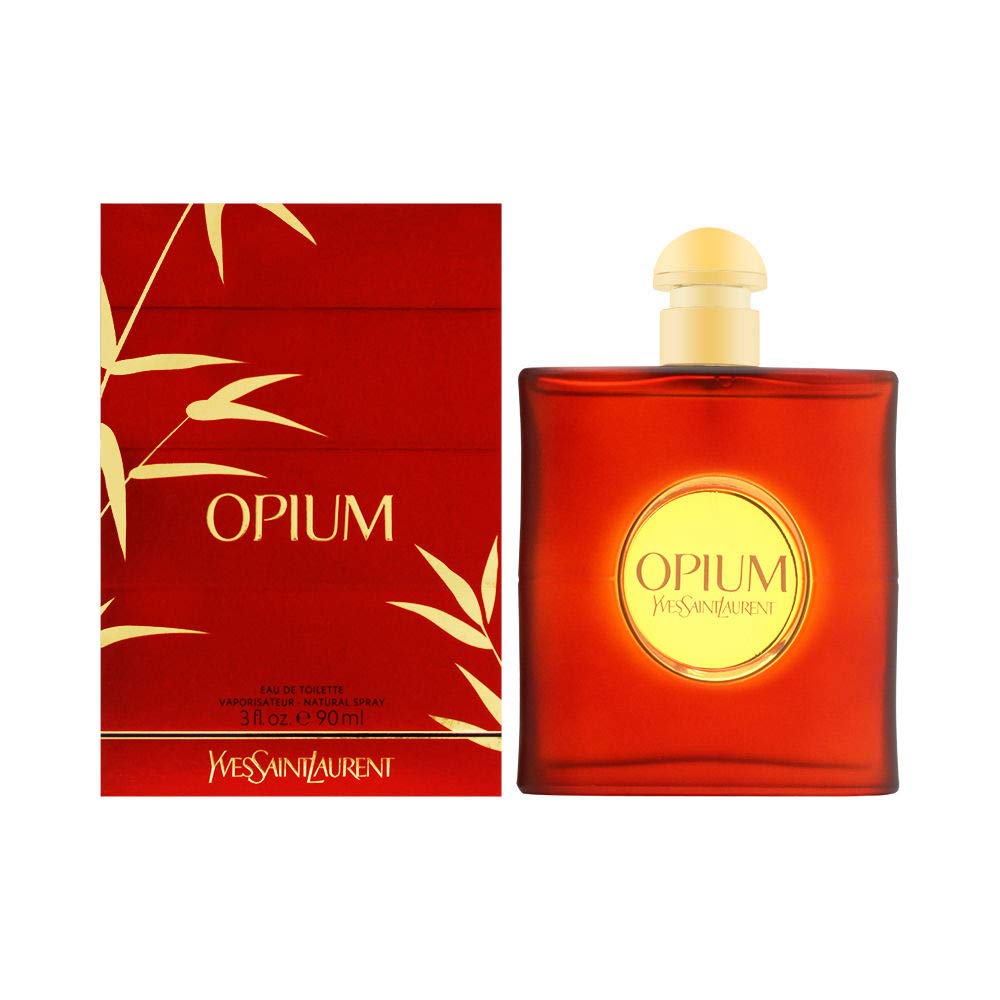 Yves Saint Laurent Opium front packaging showing sealed bottle, conveys luxury and authenticity