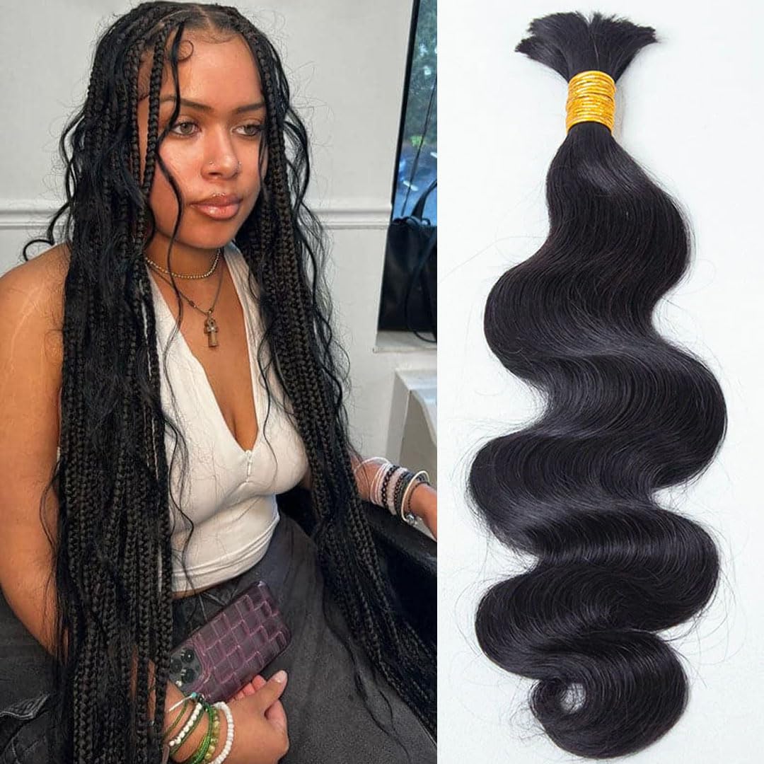 YWIGS front packaging showing 18 inch body wave braiding hair, easy selection benefit