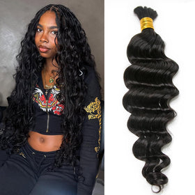 YWIGS loose deep wave front view showing natural shine and soft movement
