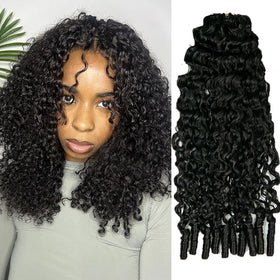 Y WIGS front packaging showing water-curly bundles and benefits