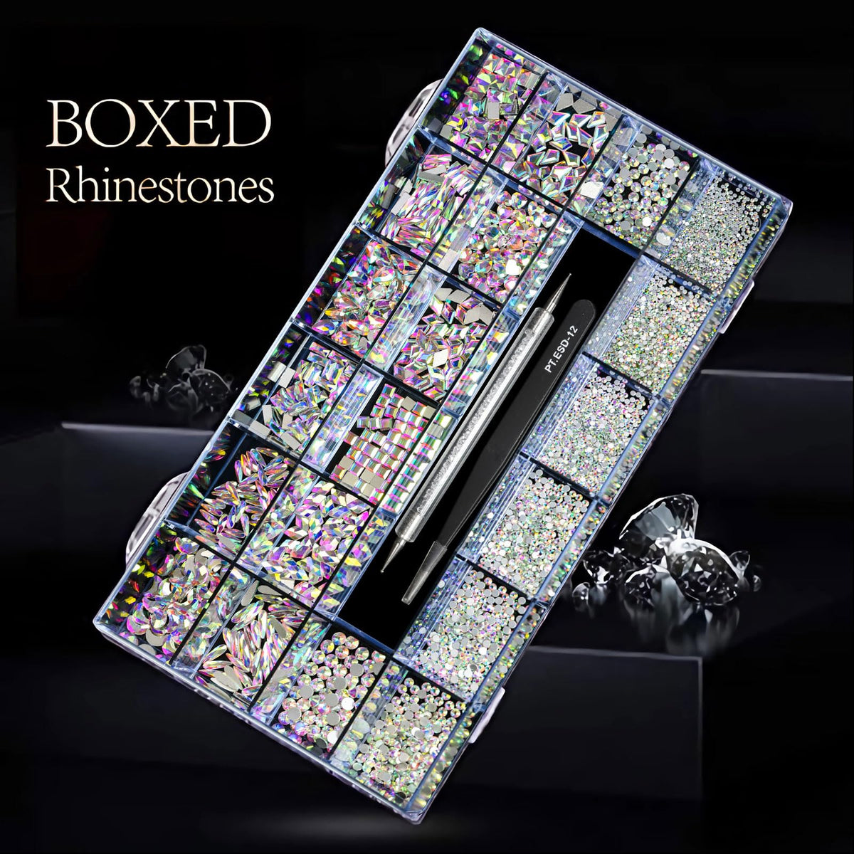 Yzzseven pile of flat rhinestones showing variety and consistent flatbacks