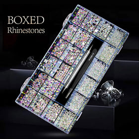 Yzzseven pile of flat rhinestones showing variety and consistent flatbacks