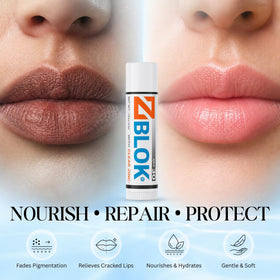 Z Blok ingredients label highlighting mineral zinc oxide and natural benefits