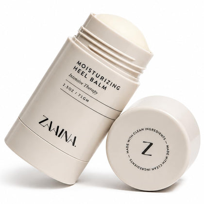 ZAAINA front packaging showing heel balm stick and benefits