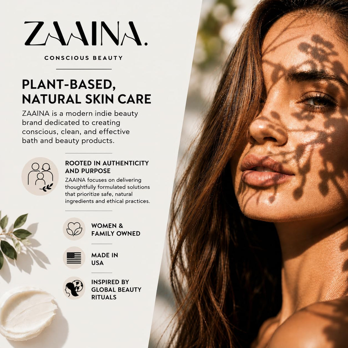 ZAAINA key ingredients shea butter tea tree peppermint for hydration