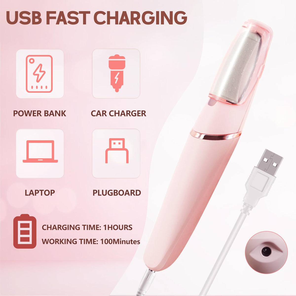 ZABOUL charging port and cable highlighting fast rechargeable convenience
