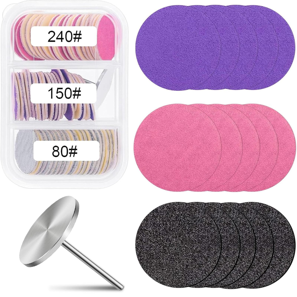 ZABOUL front packaging showing 80 sanding discs and mandrel, practical refill set