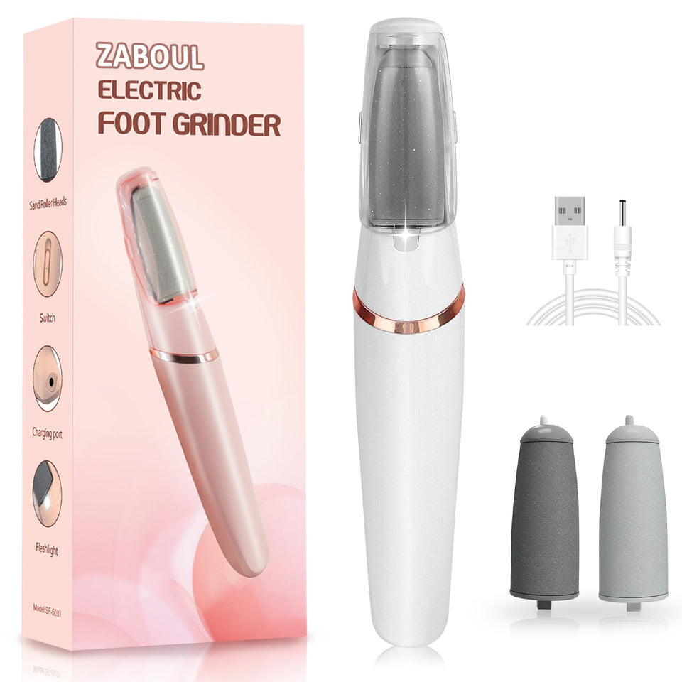 ZABOUL front view of electric callus remover showing ergonomic design and easy controls