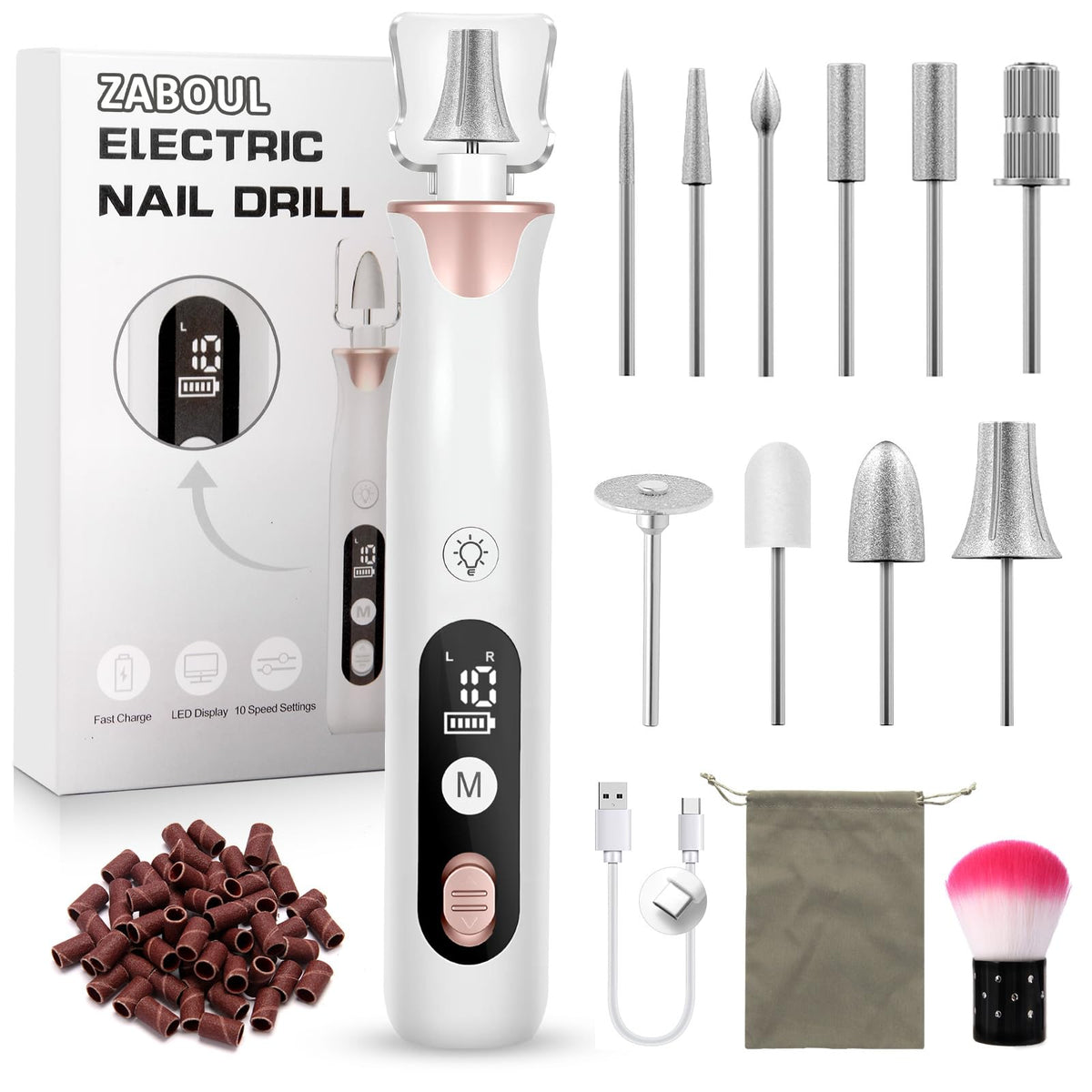 ZABOUL front view showing handpiece and kit for easy identification and professional finish