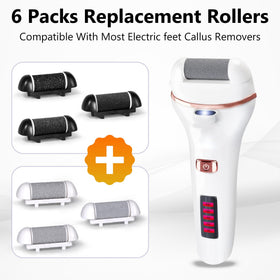 ZABOUL roller installation on an electric callus remover demonstrating quick one-step swap