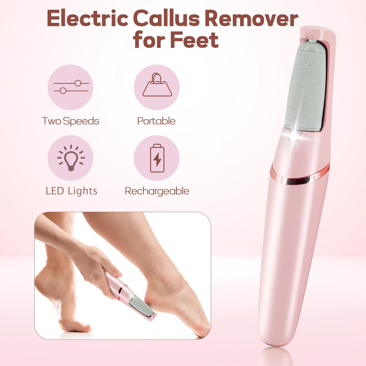 ZABOUL interchangeable roller heads displayed for coarse and fine exfoliation