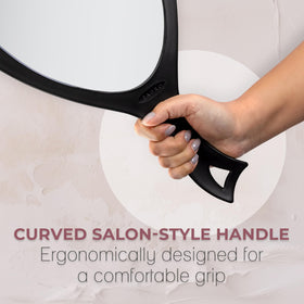 Zadro mirror in salon use with stylist demonstrating accurate angle checking benefit