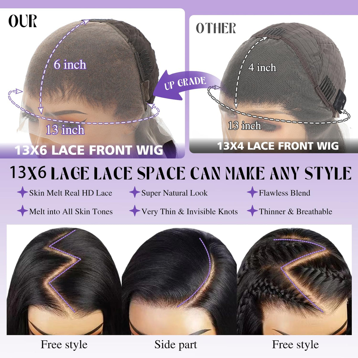 Zalvian pre-plucked hairline with baby hair for instant realism