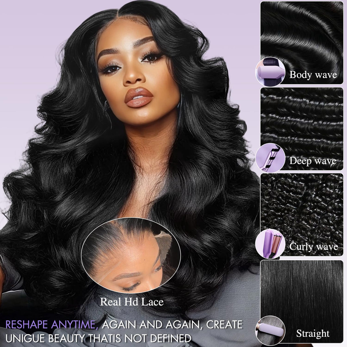 Zalvian hair texture close-up showing soft, bouncy virgin strands