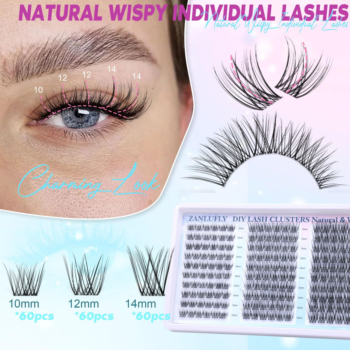 zanlufly close-up of CC-curly synthetic fibers offering natural lift
