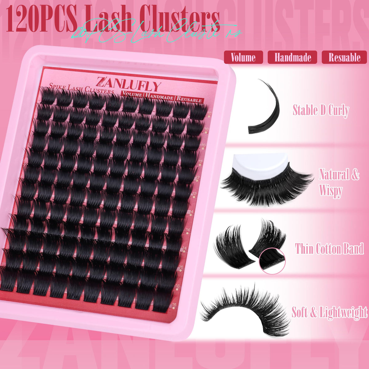 zanlufly closeup of spiky cluster tips, precise texture for bold look