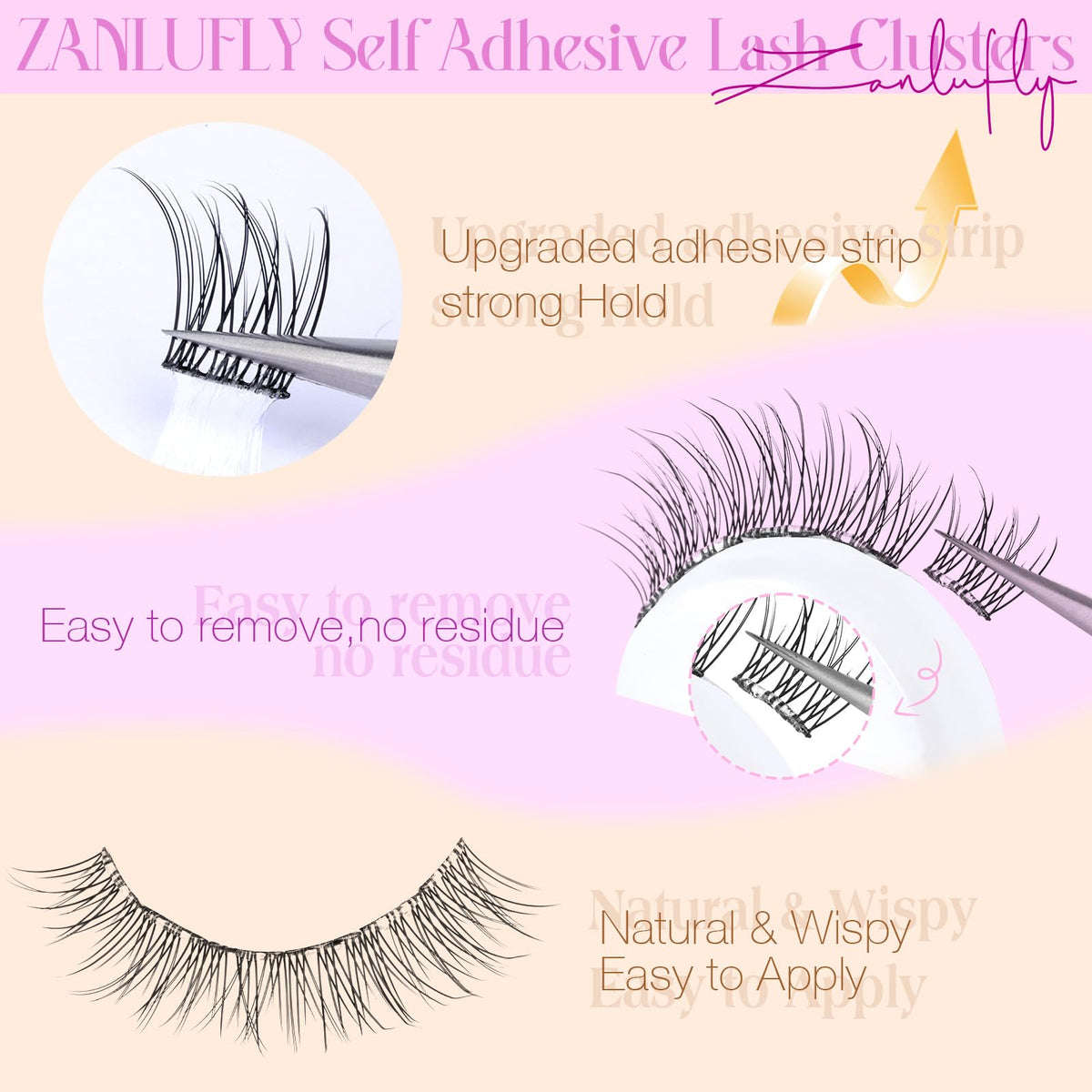 zanlufly close-up of individual cluster base highlighting easy-apply