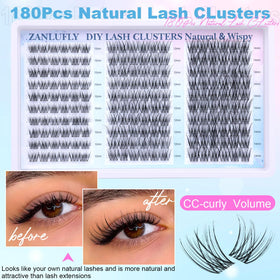 zanlufly clusters applied on eye for subtle natural volume