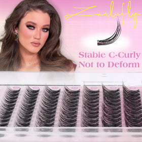 zanlufly lashes worn on eye providing natural lift and definition