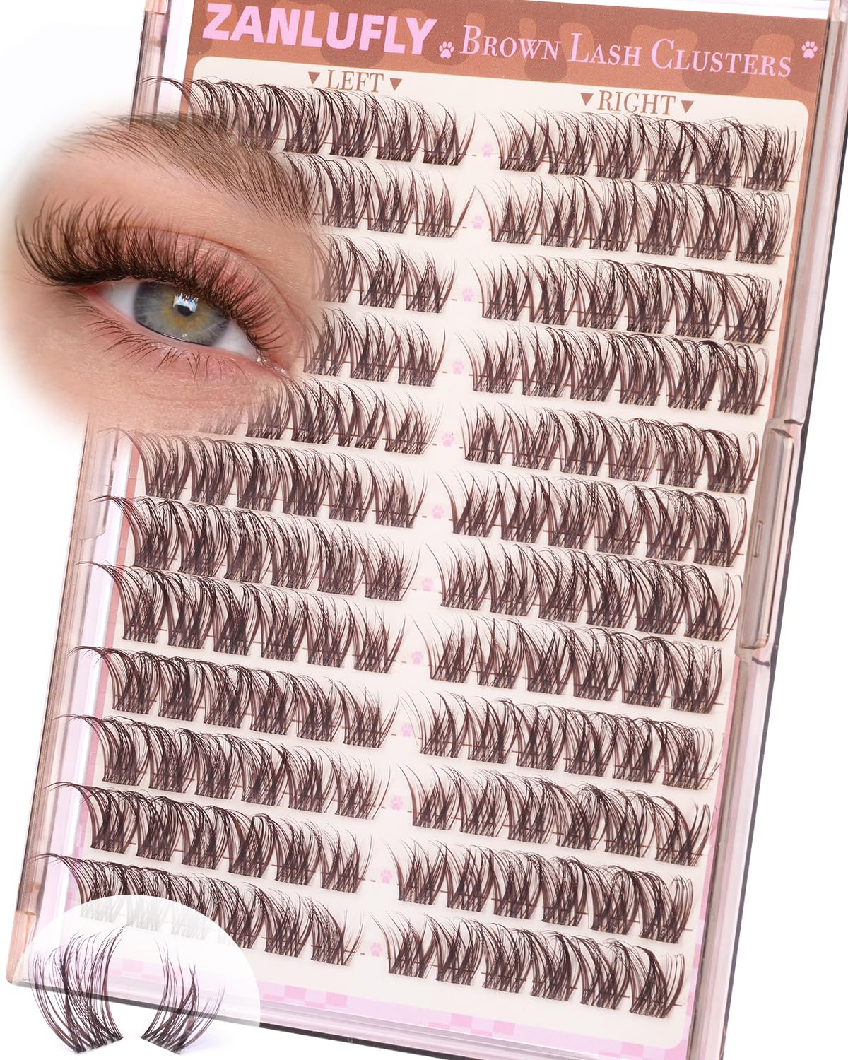 zanlufly front packaging showing brown lash clusters and benefits