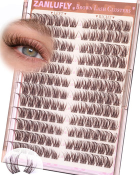 zanlufly front packaging showing brown lash clusters and benefits