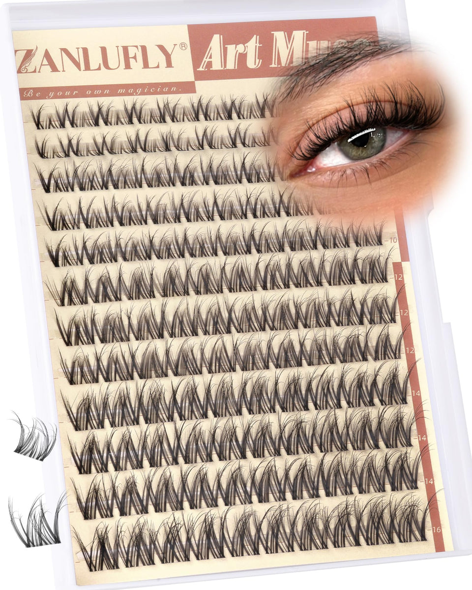 zanlufly front packaging showing cluster lash set and benefits