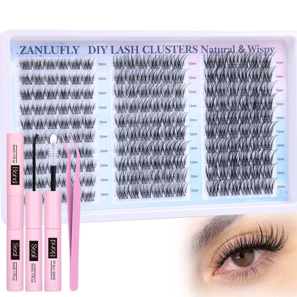 zanlufly packaging front view showing kit contents and natural look benefit