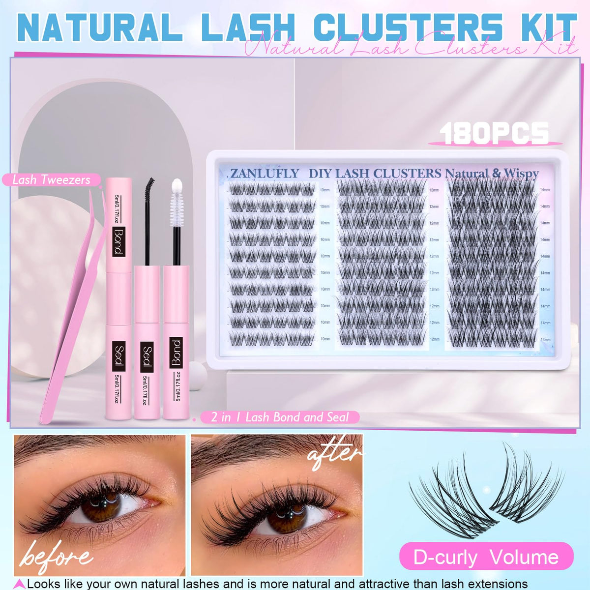 zanlufly close-up of synthetic lash texture for soft realistic finish