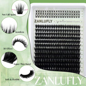 ZANLUFLY short 5–7mm lower lash clusters showing realistic framing benefit