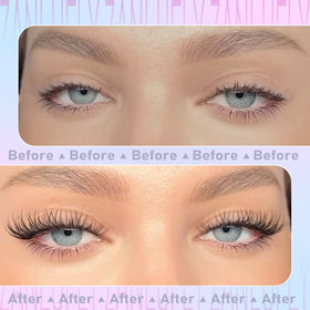 zanlufly on model delivering a clean-girl natural lash enhancement
