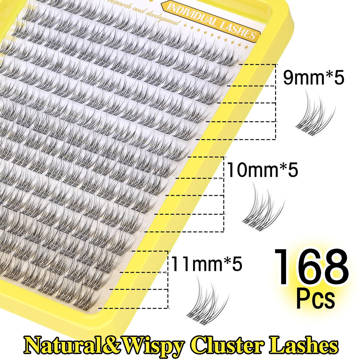 zanlufly clear band detail on cluster lash emphasizing invisible blend at the lash line