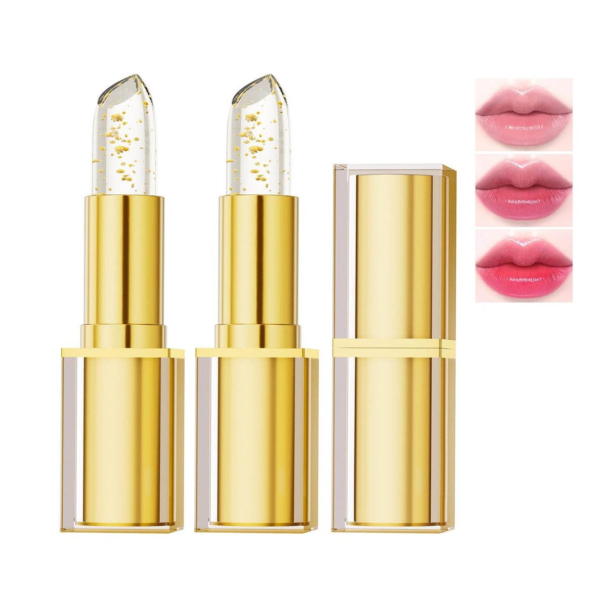 ZARICS front packaging showing two color-changing lipsticks and benefits