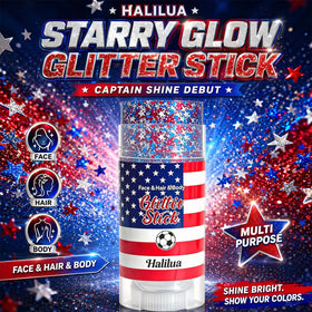 ZARICS glitter stick in hand showing compact size and portability