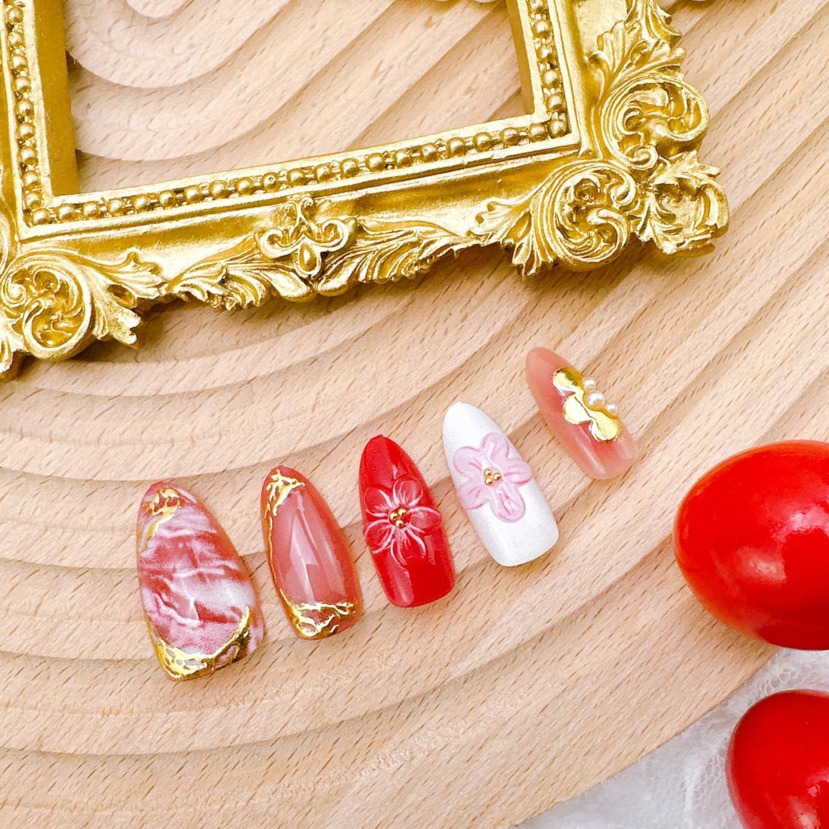 ZASKHLD hand model wearing nails in a wedding setting showcasing elegant event-ready benefit