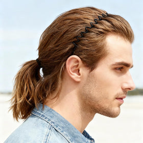 ZASZO headband on bathroom mirror showing everyday styling and quick grooming