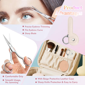 ZASZO scissors beside a ruler showing 3.8-inch size for easy portability in travel kits