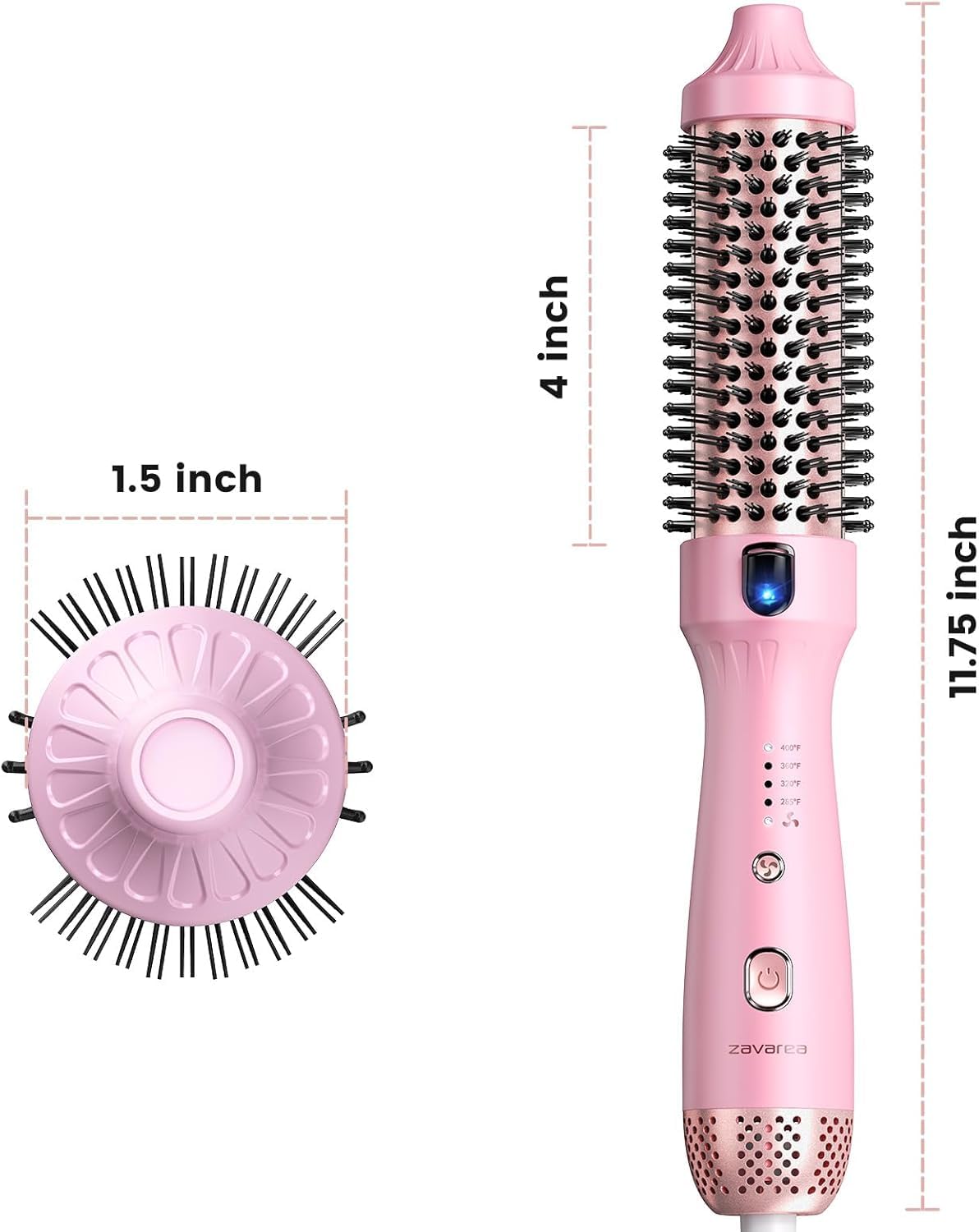 ZAVAREA finished hair showing shiny, frizz-reduced result after styling