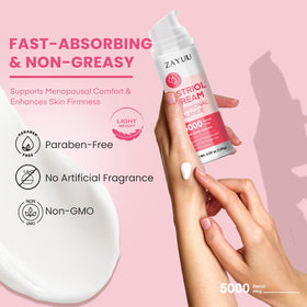 ZAYUU cream being applied to neck and chest for targeted hydration benefit