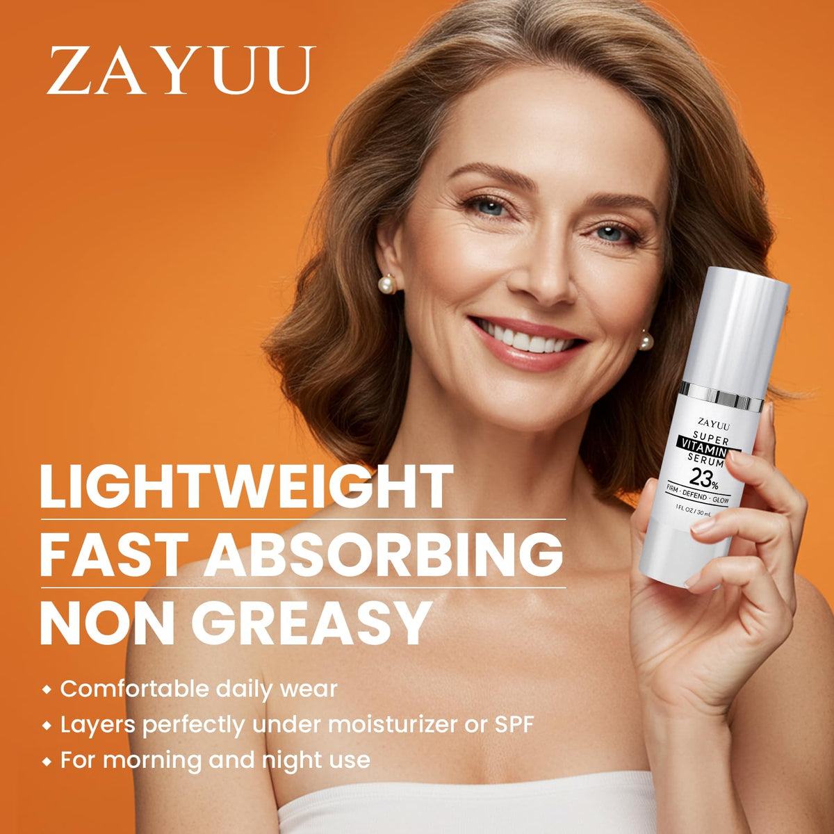 ZAYUU bottle in hand showing scale and travel-friendly size benefit