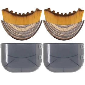 ZAZKHC front view of two brown contour face brushes showing compact design and easy grip