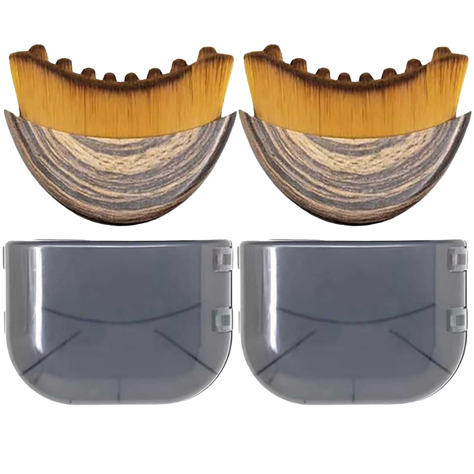ZAZKHC front view of two brown contour face brushes showing compact design and easy grip